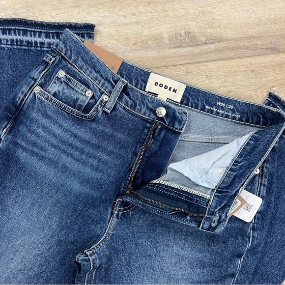 BODEN Baby Kick Cropped Jeans Vintage Wash Raw Hem - Picture 8 of 15